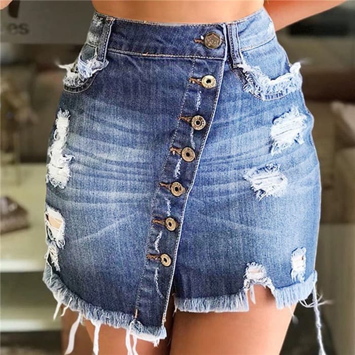 Ladies Denim Skirts Women Dresses Big Size Jean Short Skirt
