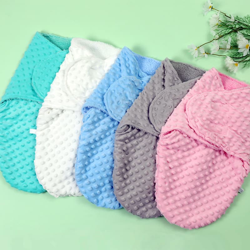 Cross-Border E-commerce Newborn Spring/Autumn Anti-Startle Sleepsack, Double-Layer Dot Swaddle Baby Soothing Wrap Infant Swaddling Blanket