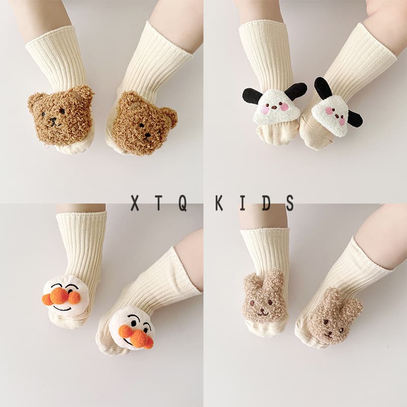 Ins Korean version cartoon baby socks cute super adorable cartoon non-slip dotted glue unisex baby ankle socks spring autumn winter