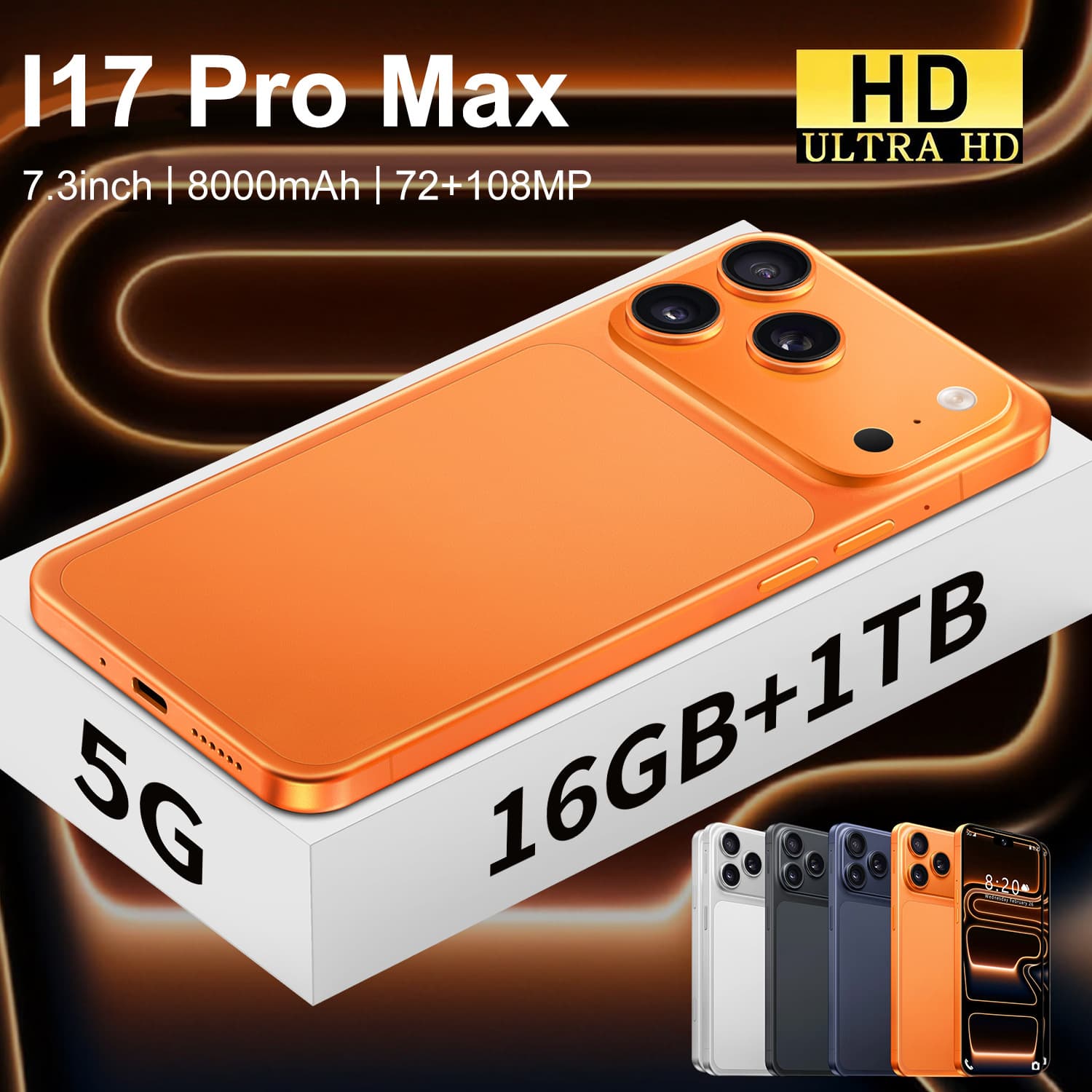 I17Pro Max Cross-border Mobile Phone: 6.6-inch in-cell HD screen, 16+1TB Android smartphone for foreign trade.