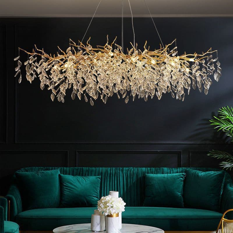 Chandelier light luxury living room k9 crystal lamp luxury French restaurant study bedroom thickened aluminum art lamps