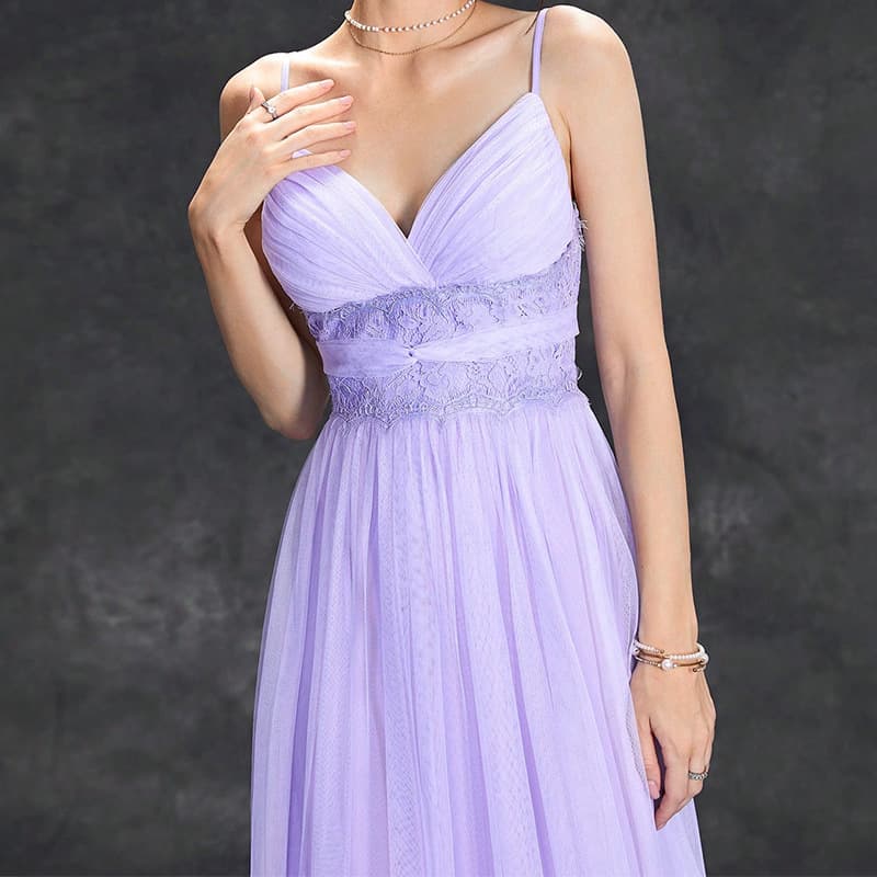 Cross-Border Hot Selling Evening Dress Women 2025 New Purple Host Adult Light Luxury Niche Annual Meeting Dress