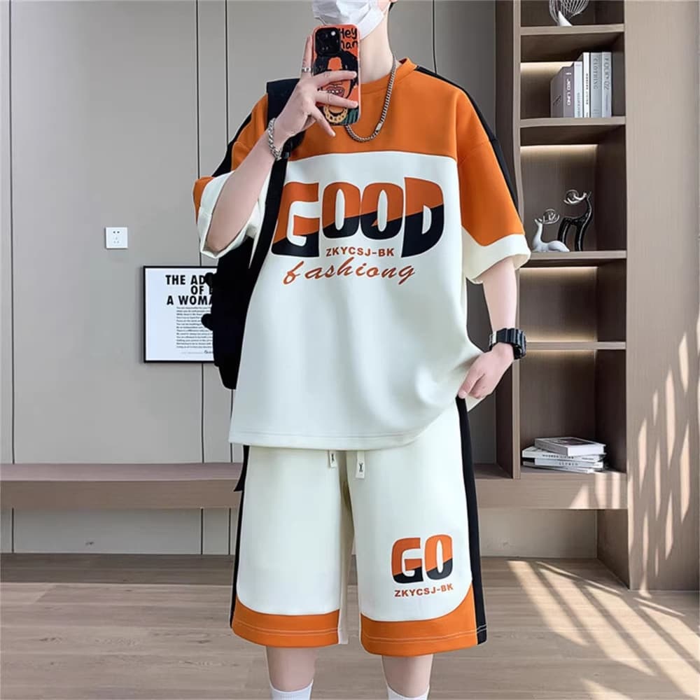 13 Teen Summer New Boys 12-15 Years Middle School Student Short Sleeve T-Shirt Big Kid Boys Sport Suit Trendy