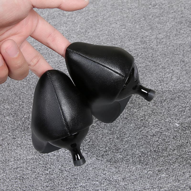2026 Genuine Leather Non-Fatigue Pointed Toe Low Heel Mid Heel Black Formal High Heel Shoes for Flight Attendant Work Women