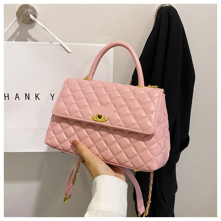Bags Premium Trendy Women's Handbag Small Fragrance Style Diamond Quilted Stitched Sheepskin Texture Handbag Shoulder Bag Factory Wholesale Crossbody Bag