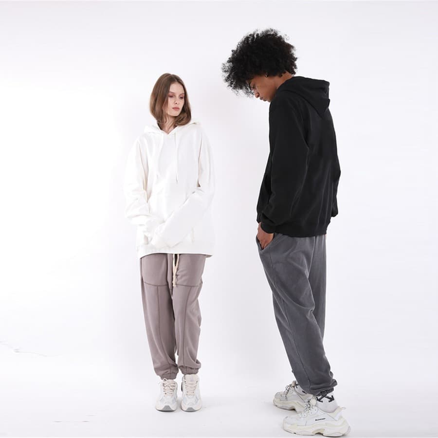 New Sweatshirt for Men, Solid Color Pullover Hoodie, Autumn/Winter Fleece-Lined Hooded Sweatshirt, Blank Hoodie for Printing Logo, Multiple Colors