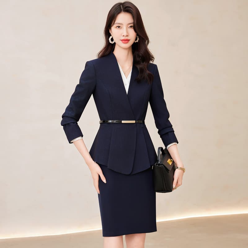 Women's Cross-Border Professional Suit Set, Spring/Autumn Elegant Goddess Style Blazer Formal Wear, Winter Work Uniform for Jewelry Store and Sales Office