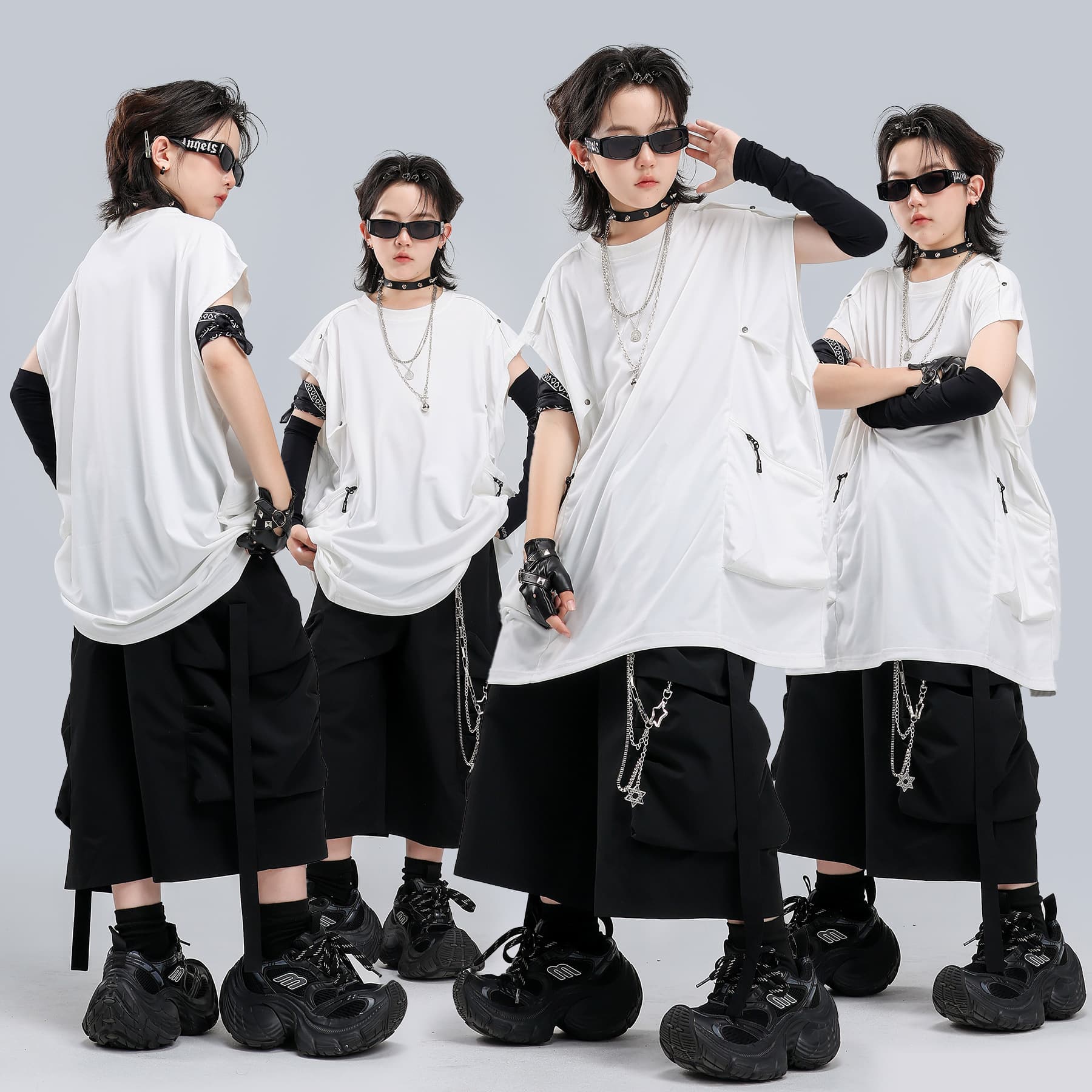 Kids Street Dance Hip Hop Boy Vest Set Performance Outfit Girl Jazz Dance Stage Costume