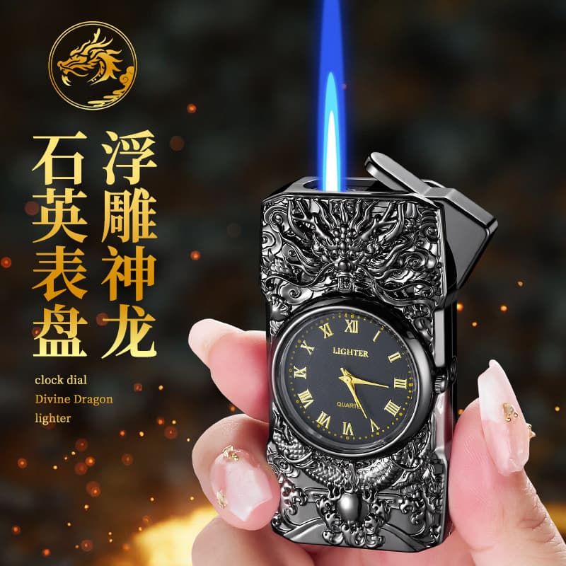 Creative Watch Direct-Fill Embossed Inflatable Lighter, Personalized Metal Lighter, Unique Gift for Boyfriend, Wholesale