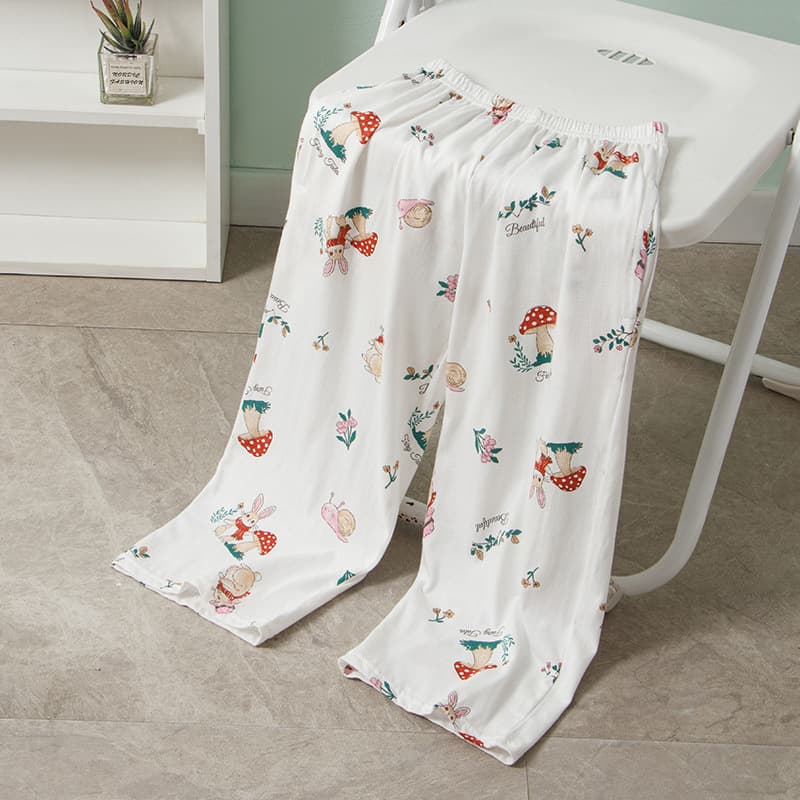 Children's Cotton Sleep Pants, Summer Mid-to-Large Size Girls' Home Pants, Teenagers' Breathable Long Pants, Boys' Casual Pants