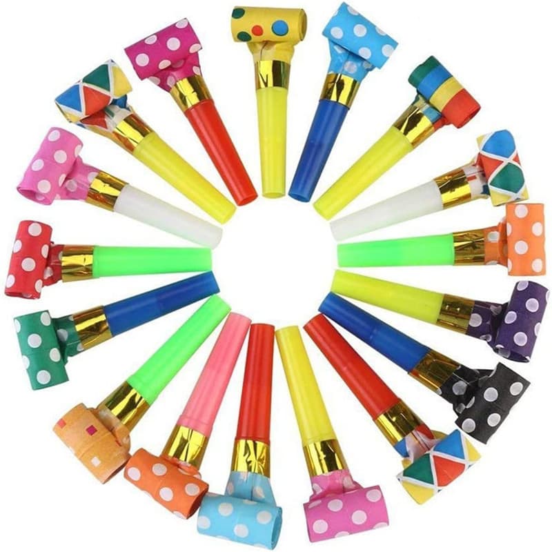 Creative Birthday Blowout Whistle Children's Toy, Blowout Birthday Party Cheer Prop, 6.5cm Paper-Tip Blowout Roll