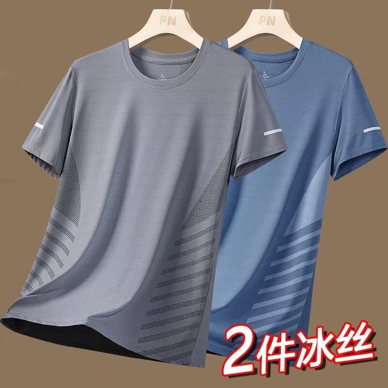 Men's Affordable Workwear - Thin Ice Silk Summer Breathable Sports Sweatshirt for Site Workers - Quick-Dry Short-Sleeved T-Shirt