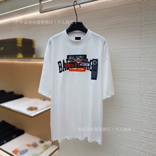 Paris 26 New Embroidered Bumper Sticker Short Sleeve Small Collar Loose Fit B Men's and Women's Paris Short Sleeve Cross-border