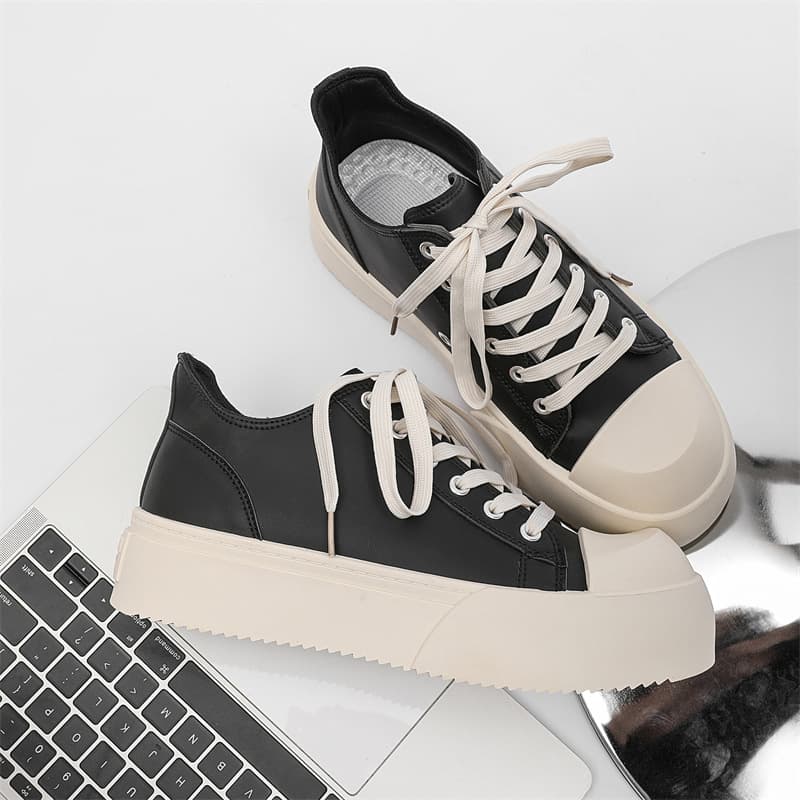 Men's shoes, autumn versatile big-toe shoes, teenagers' casual sports derby shoes, couple's sneakers, increased black trendy shoes