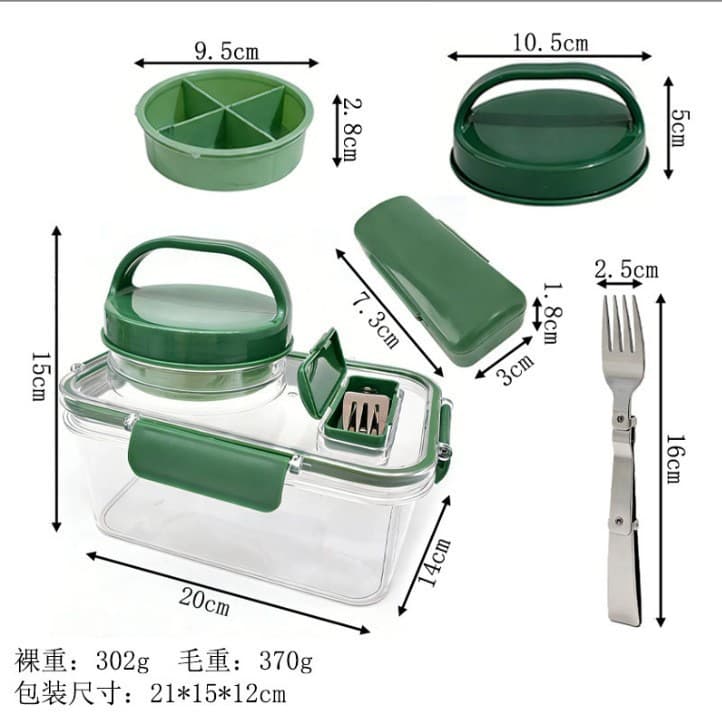 New salad bowl Salad Pod Mason Jar portable salad crisper with fork salad lunch box