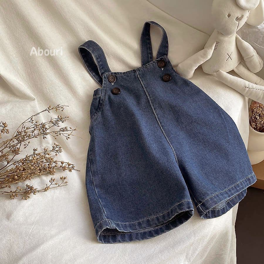 Baby One-Piece! Korean Boys Girls Toddler Loose Denim Overalls Outerwear Thickened Kids 5-Inch Shorts Summer 2022