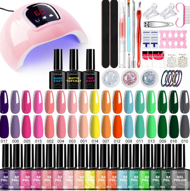 Nail Art 35 Color Gel 70 Piece Tool Nail Tip Set Nail Polish Gel Acid-Free Primer Dehydrator Decoration Lamp Full Set