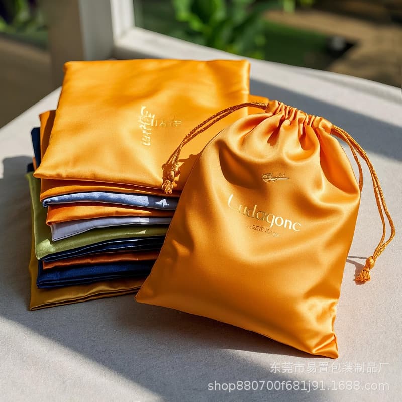 Satin Drawstring Pouch Premium Silky Satin Drawstring Bag Essential Oil Small Cloth Bag Hand Mirror Dust Bag Drawstring Pouch