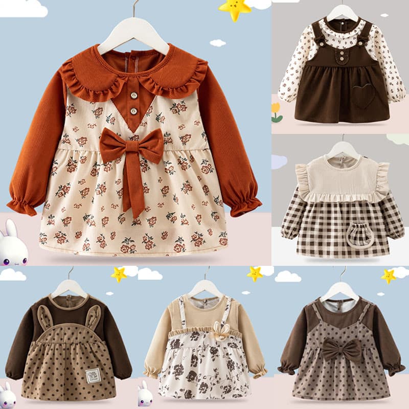 New Style Baby Smock Girl's Waterproof Bib Infant Eating Feeding Bib Autumn/Winter Children's Outerwear Stain-Resistant Dress-Style Apron