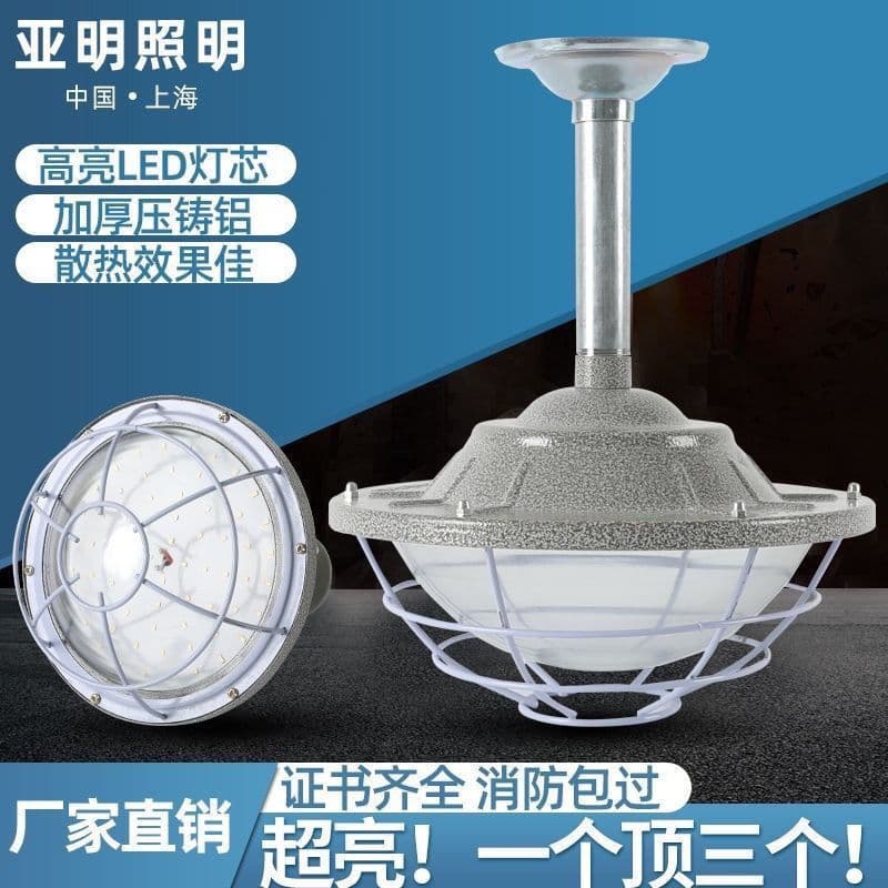 LED Explosion-Proof Industrial and Mining Light, Dustproof Waterproof Corrosion-Resistant Triple-Proof Factory Workshop Warehouse Pendant Light, Gas Station Outdoor Explosion-Proof Light
