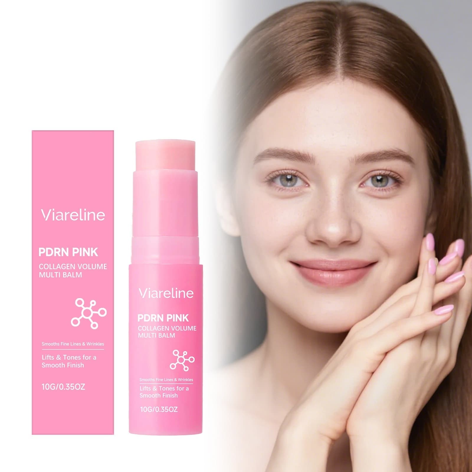 VIARELINE Pink Plumping Multi-Action Moisturizing Stick, mild ingredients, moisturizing texture, daily moisturizing face