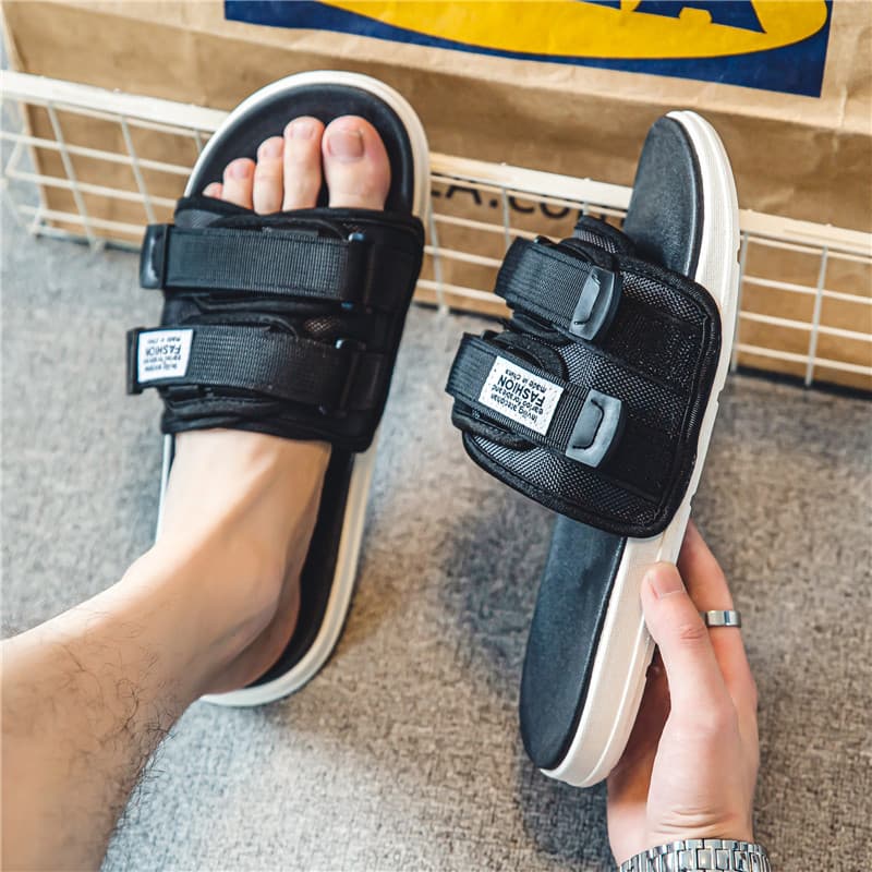 Summer Men's Trendy Outdoor Sandals Women's Fashionable Stylish Flip-Flops Couple Thick Sole Beach Shoes T28