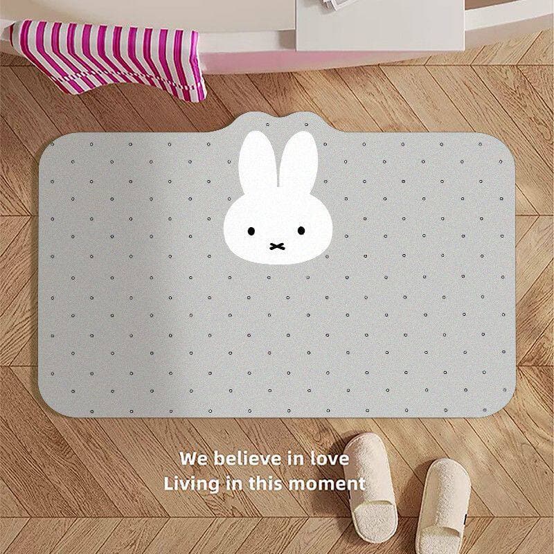 New Hot-Selling Cartoon Miffy Rabbit Diatomaceous Earth Mat Bathroom Toilet Absorbent Quick-Dry Foot Scrub Mat Dropshipping