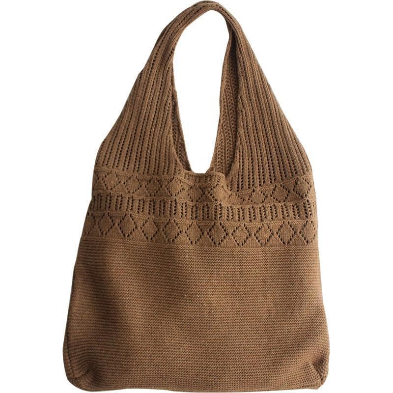 Japanese-Style Knitted Mori Girl Shoulder Bag, New Autumn Model, Artistic Woven Vest Bag, Shopping Tote