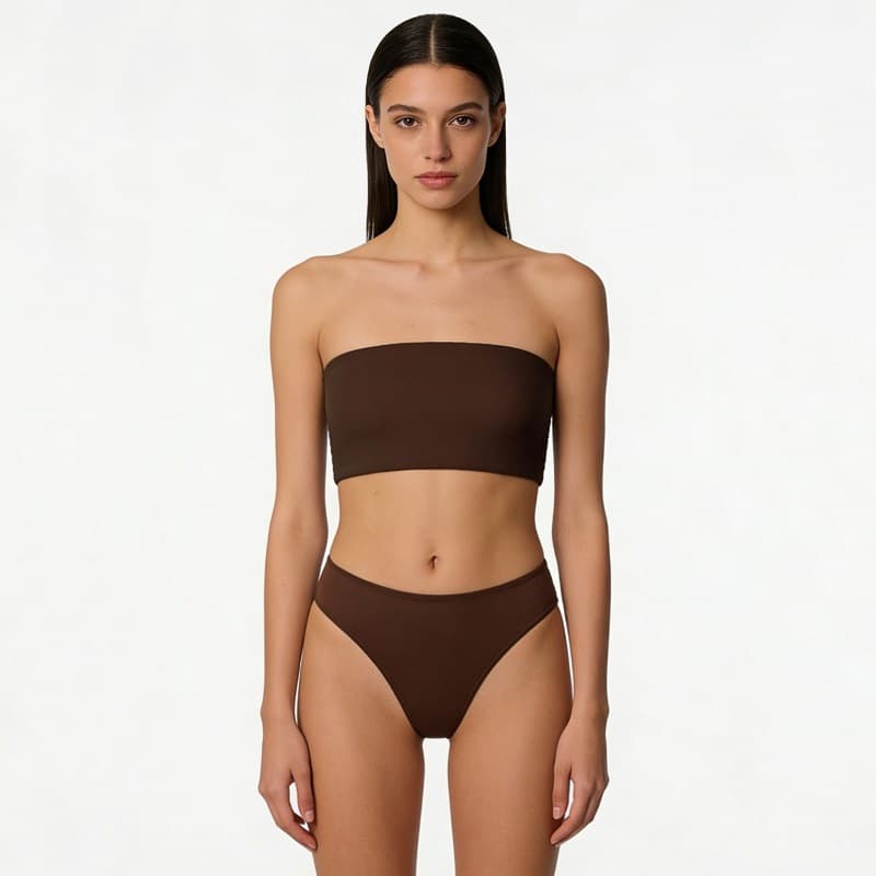 European and American Kardashian Style Strapless Tube Top Bra Set, Seamless, No Padding, One-Piece Bandage Bra