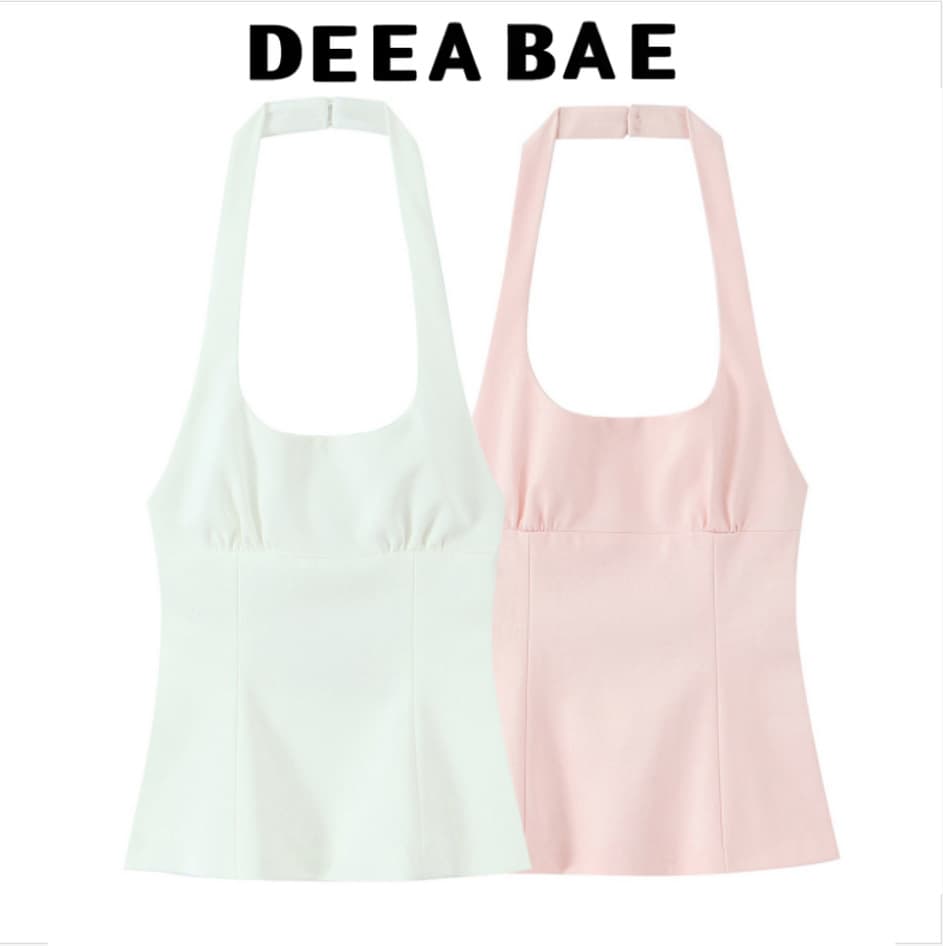 DEEABAE Summer New Women's Bow-tie Halter Vest Fashion Top 4772043