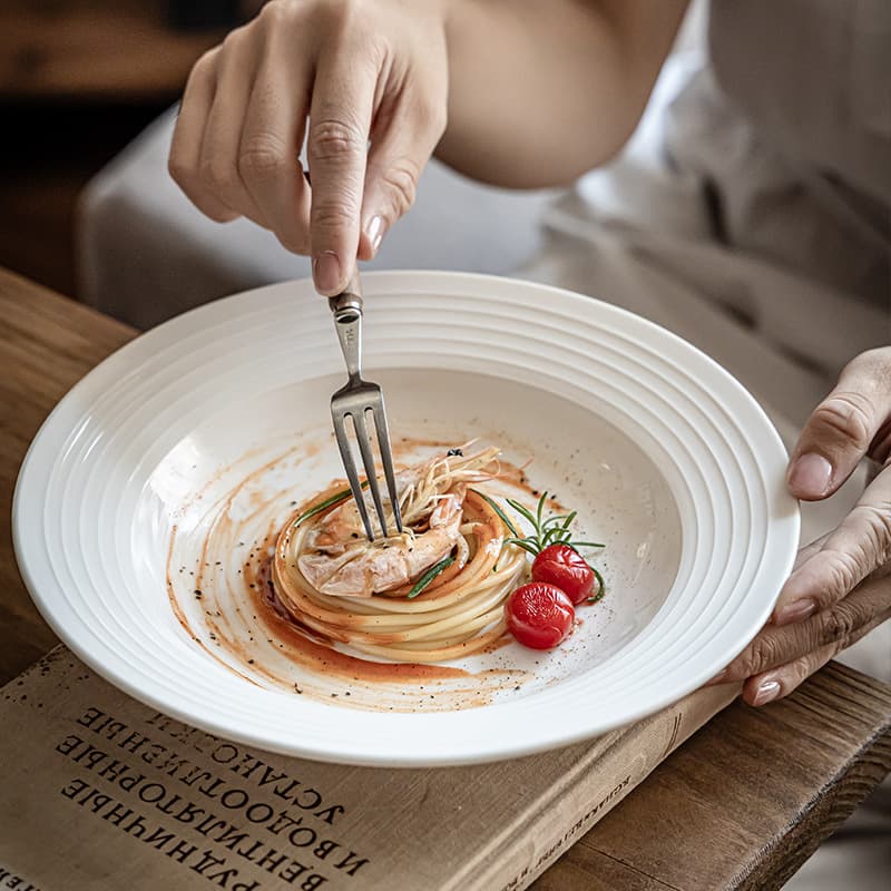 Ceramic Straw Hat Plate Japanese Premium White Dessert Plate Home Use Dish Plate Tableware Bowl Wholesale Plate