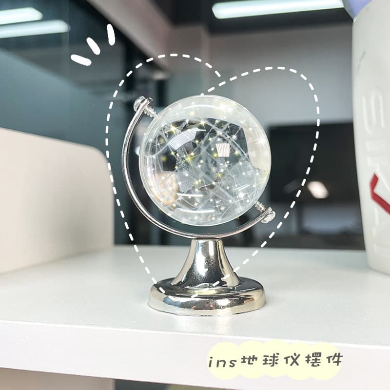 Desktop ornaments Korean transparent ins style mini gift desk globe girl heart creative decoration students