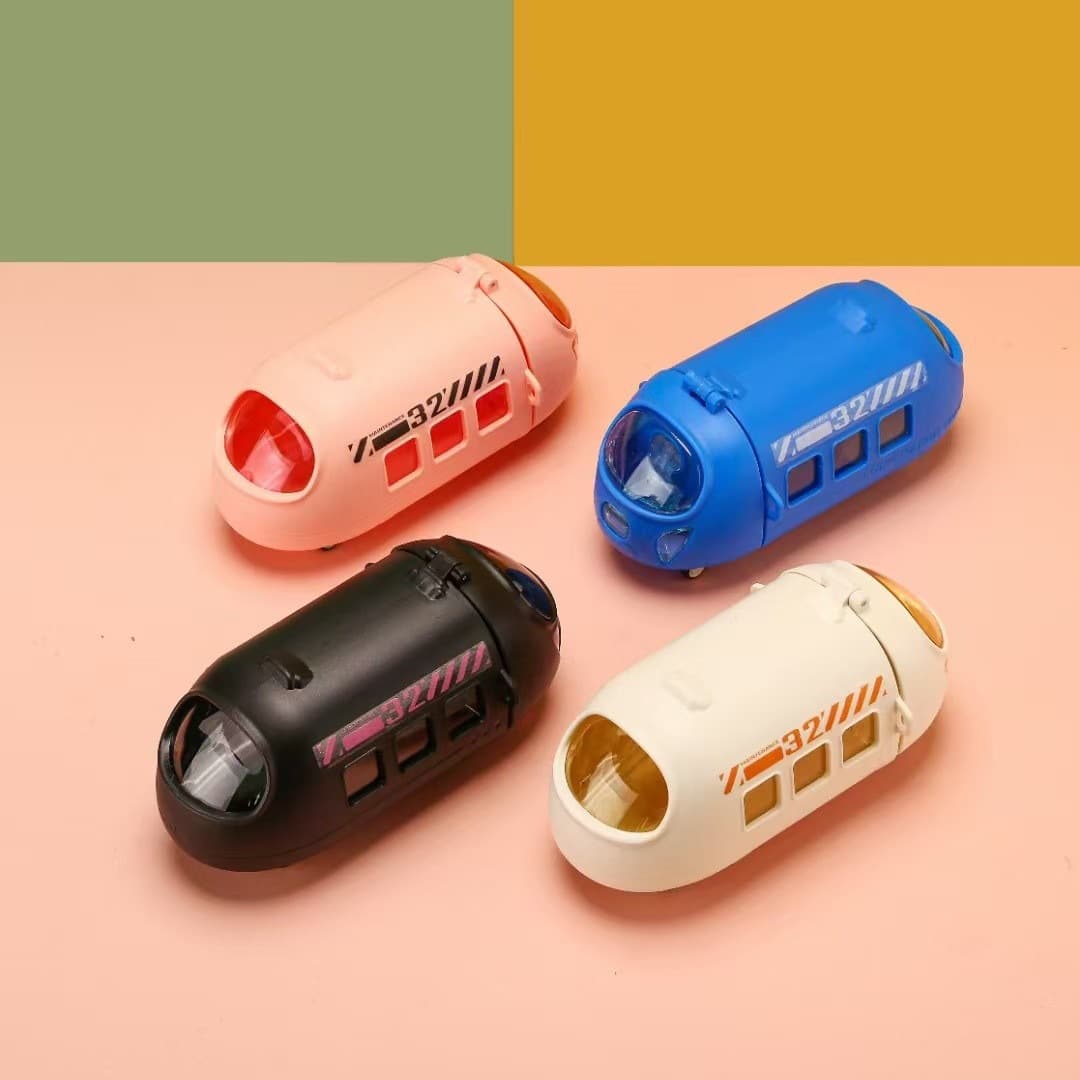 High-Speed Rail Cartoon Kids Train Student Anti-Drop Straw Water Bottle Outdoor Sports Portable with Carry Strap