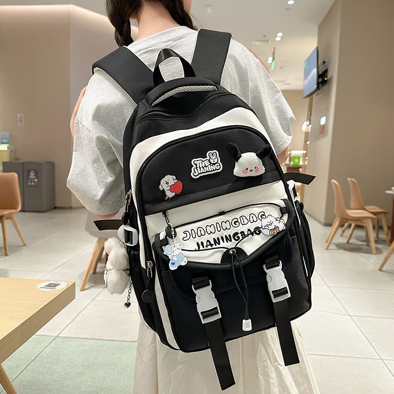 College style school bag, new high-looking backpack, sweet and versatile girl's tutoring bag, junior and high school college student backpack