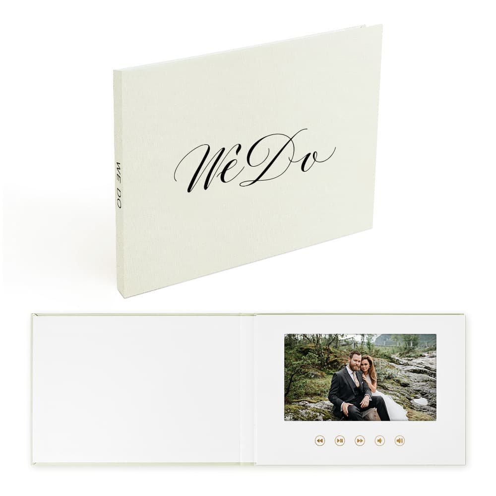 Multifunctional Wedding Video Greeting Card Video Invitation Linen Video Brochure