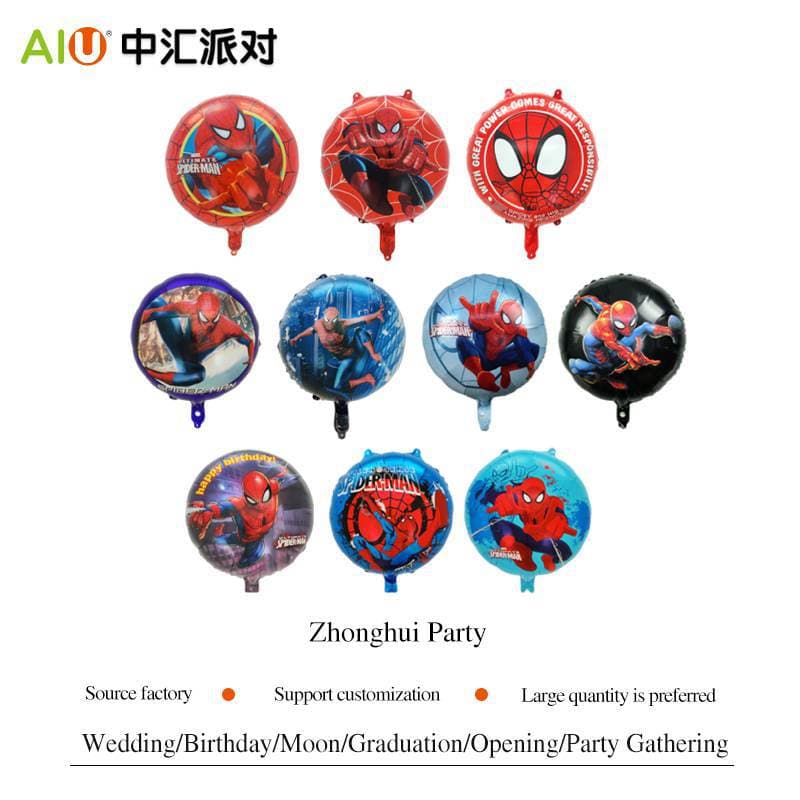 Marvel Series Spider-Man Themed Shaped Balloons for Adult and Kids Cartoon Party Atmosphere Decoration Background Wall