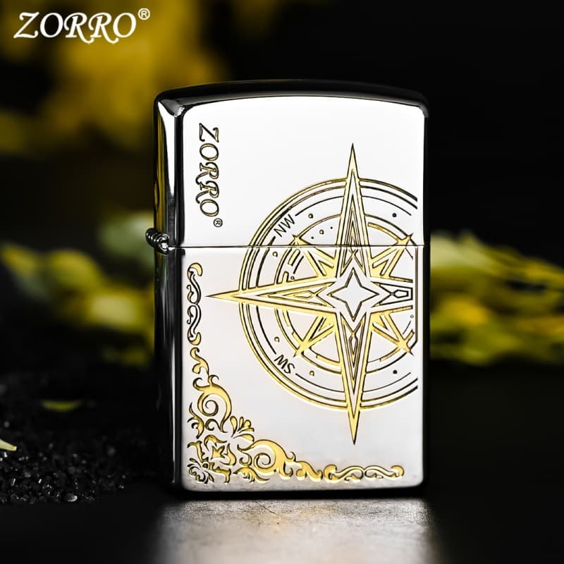 Zorro Official Genuine Kerosene Lighter Men's Windproof Compass Creative Gift for Boyfriend Unique
