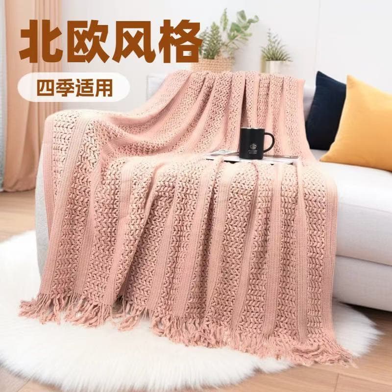 Solid Knitted Blanket Cable Throw Sofa Cover Nordic Throw Blanket Sofa Blanket Nap Blanket Air Conditioning Blanket