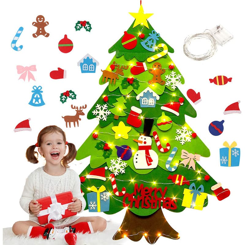 New cross-border felt Christmas tree decorations, children's DIY felt fabric ornaments, spiral tree mini