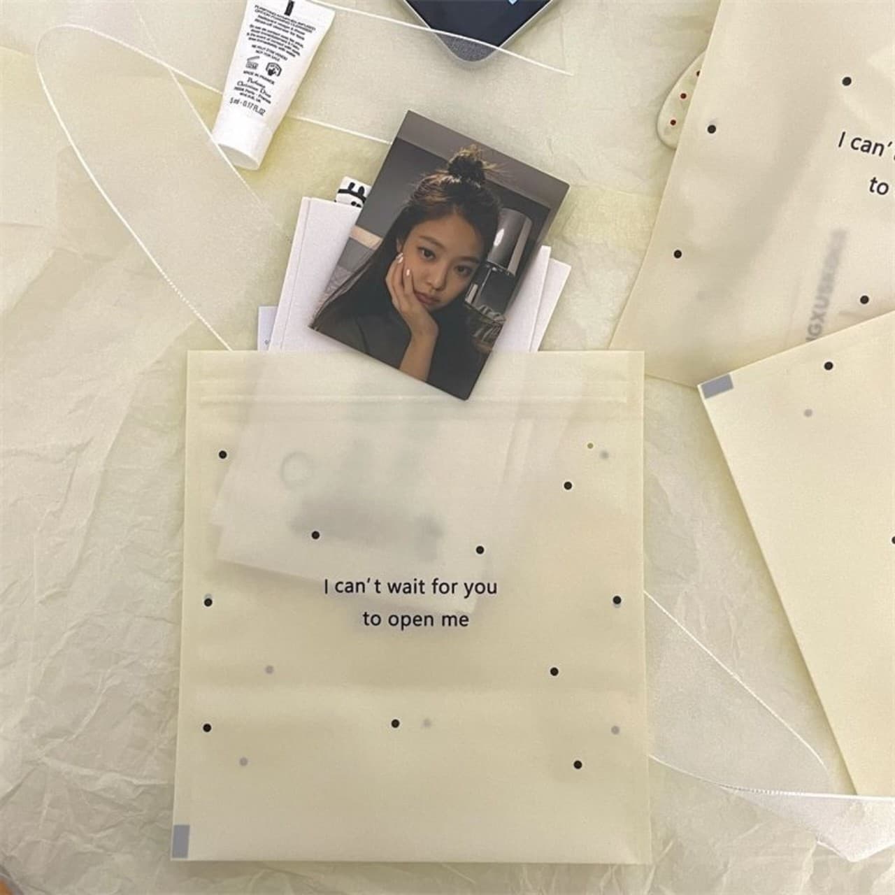 Ins Style High Aesthetic Milk Yellow Polka Dot Ziplock Bags, Thickened Eco-friendly Food Sealing Bags Underwear Socks Packaging Bags