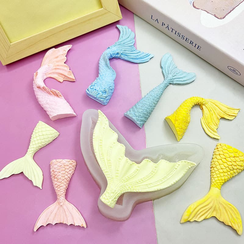 Mermaid Tail Silicone Mold for Chocolate, Fondant Cake Baking Mold, Gumpaste Ocean Theme Mousse Decoration