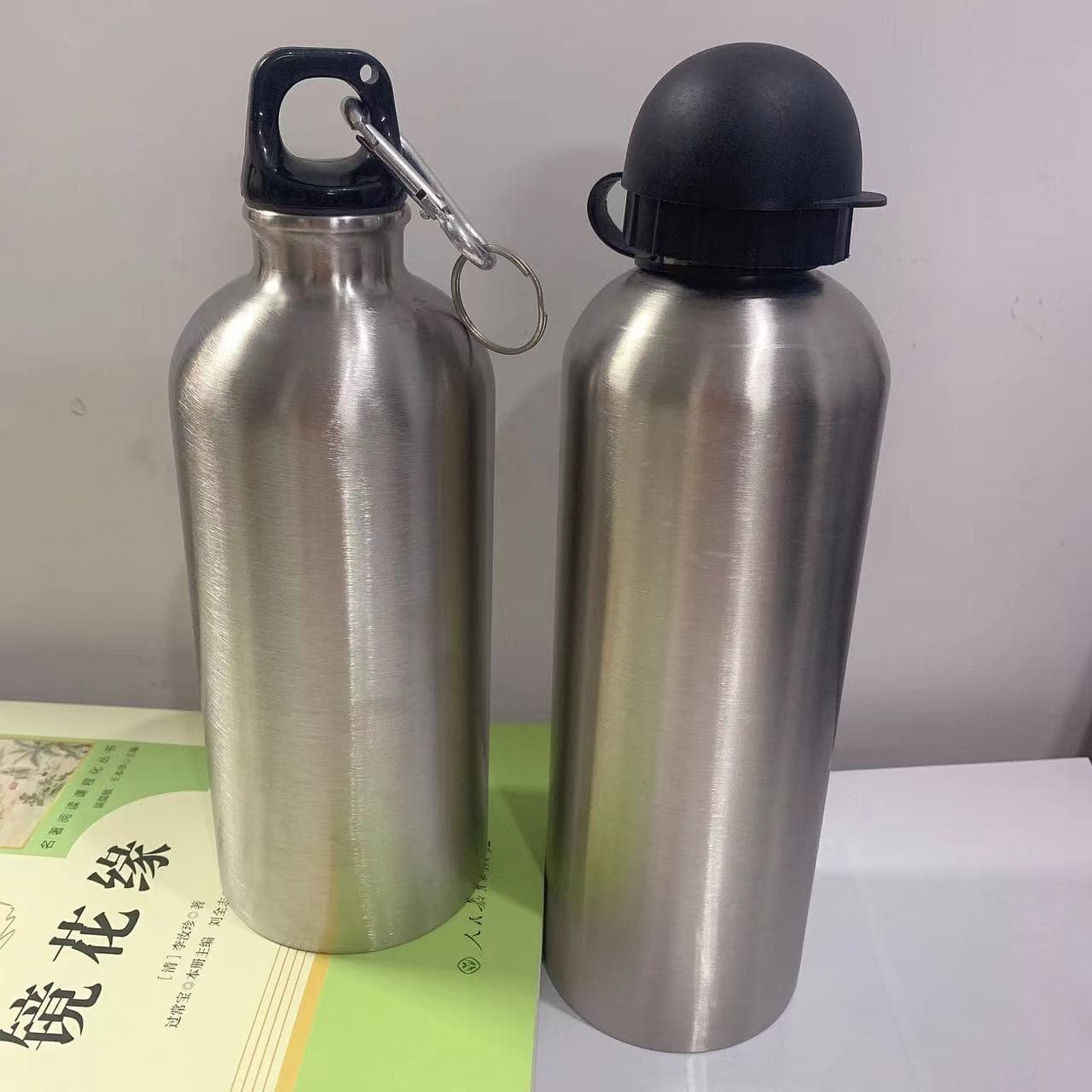 Cross-border single-layer stainless steel small mouth sports water bottle outdoor cycling mountaineering portable handle cold water bottle gift cup