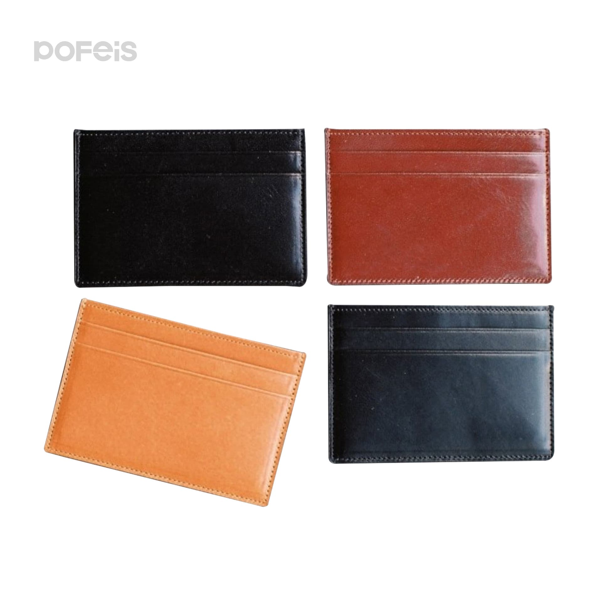 Genuine Leather Card Holder Large Capacity Multi-Slot Bank Card Wallet PU Leather Card Case