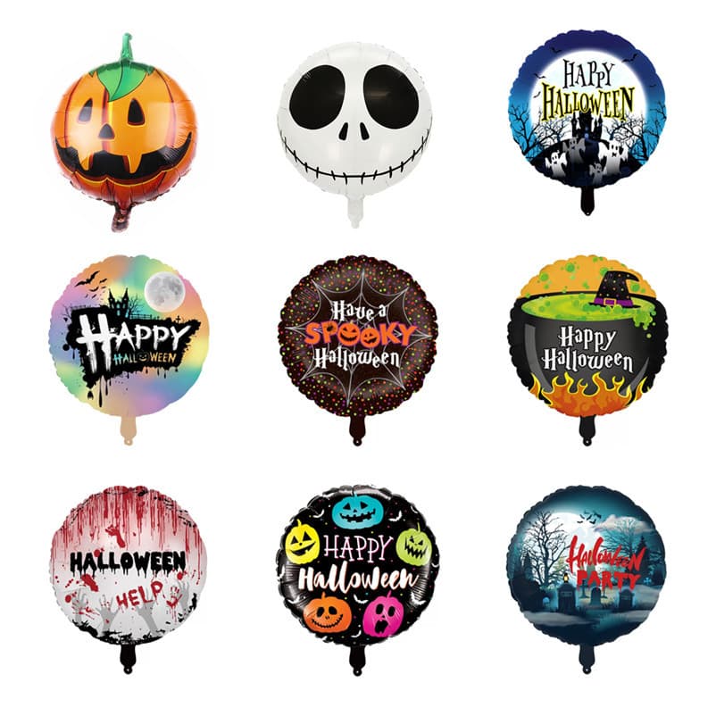 New 18-inch Halloween Skull Pumpkin Head Aluminum Foil Balloon Birthday Decoration Halloween Prank Balloon