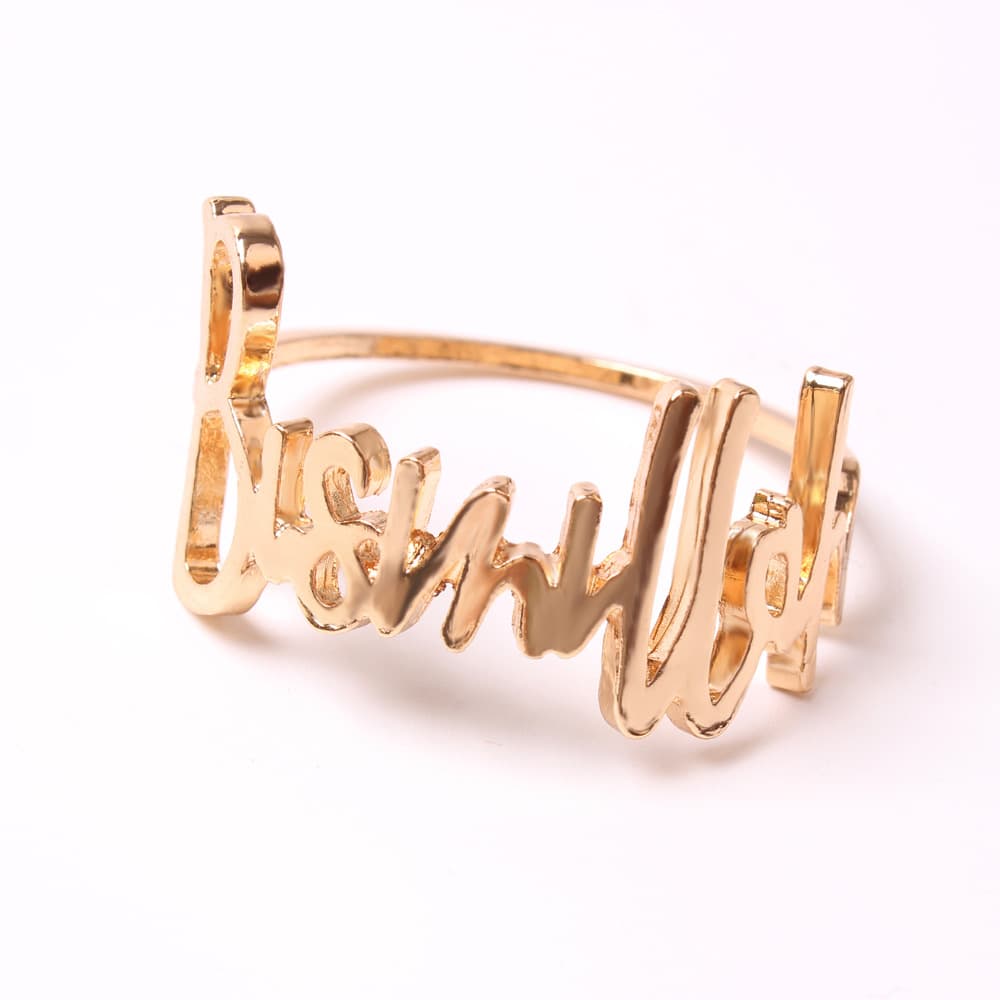 Cross-border alloy polished gold letter napkin ring, Arabic napkin ring, napkin buckle wholesale