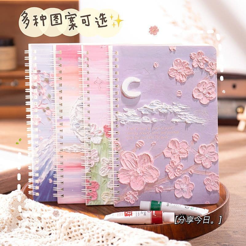 A5 Notebook Spiral Bound Student Retro Artistic Refined Instagram Style Thickened Memo Book Minimalist Fresh Style