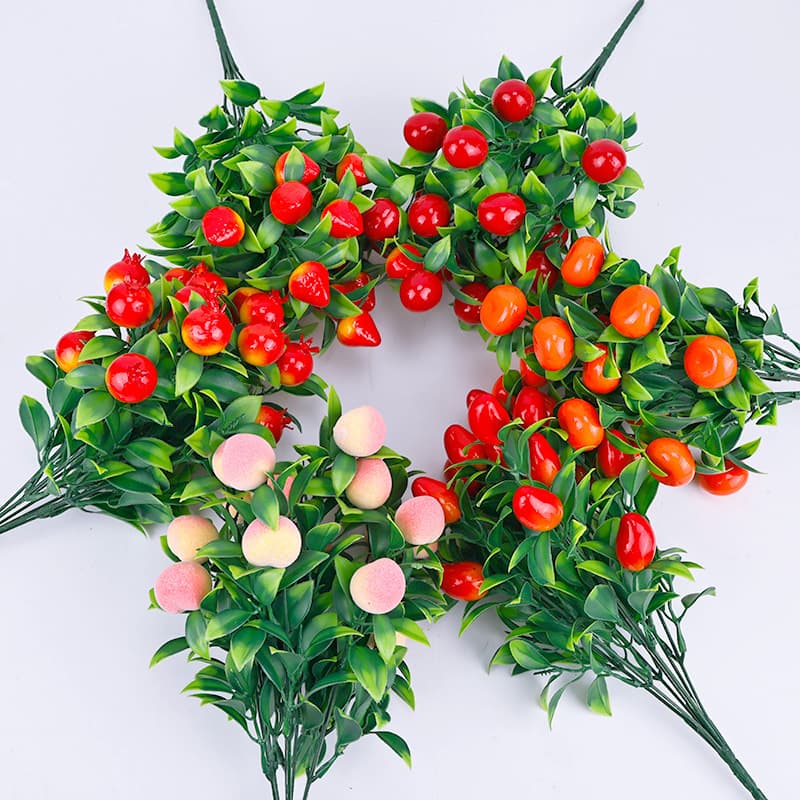 Artificial Plant Fruit Home Decoration Foam Fortune Fruit Prosperity Fruit Orange Auspicious Fruit Small Pepper Pomegranate Bouquet