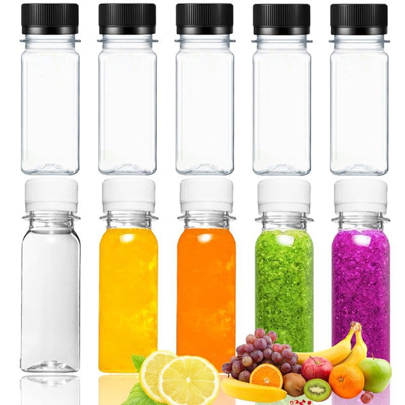 Wholesale 2oz Cylindrical Plastic Juice Bottles 60ml Food-Grade Square Bottles Amazon Source Pet Beverage Bottles