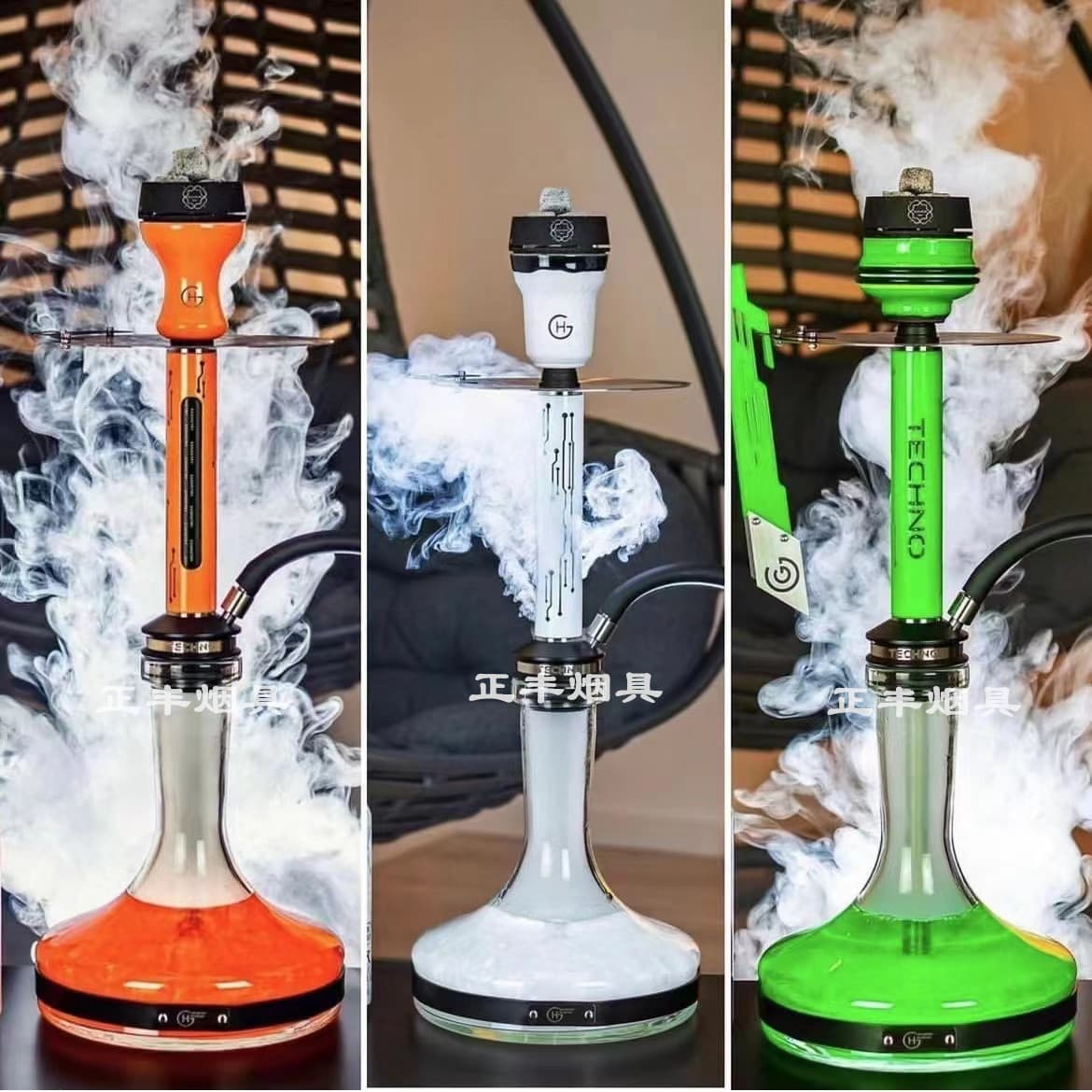 Russian Arabic Hookah GH TECHNO Digital Storm Geometric Molecular Hookah