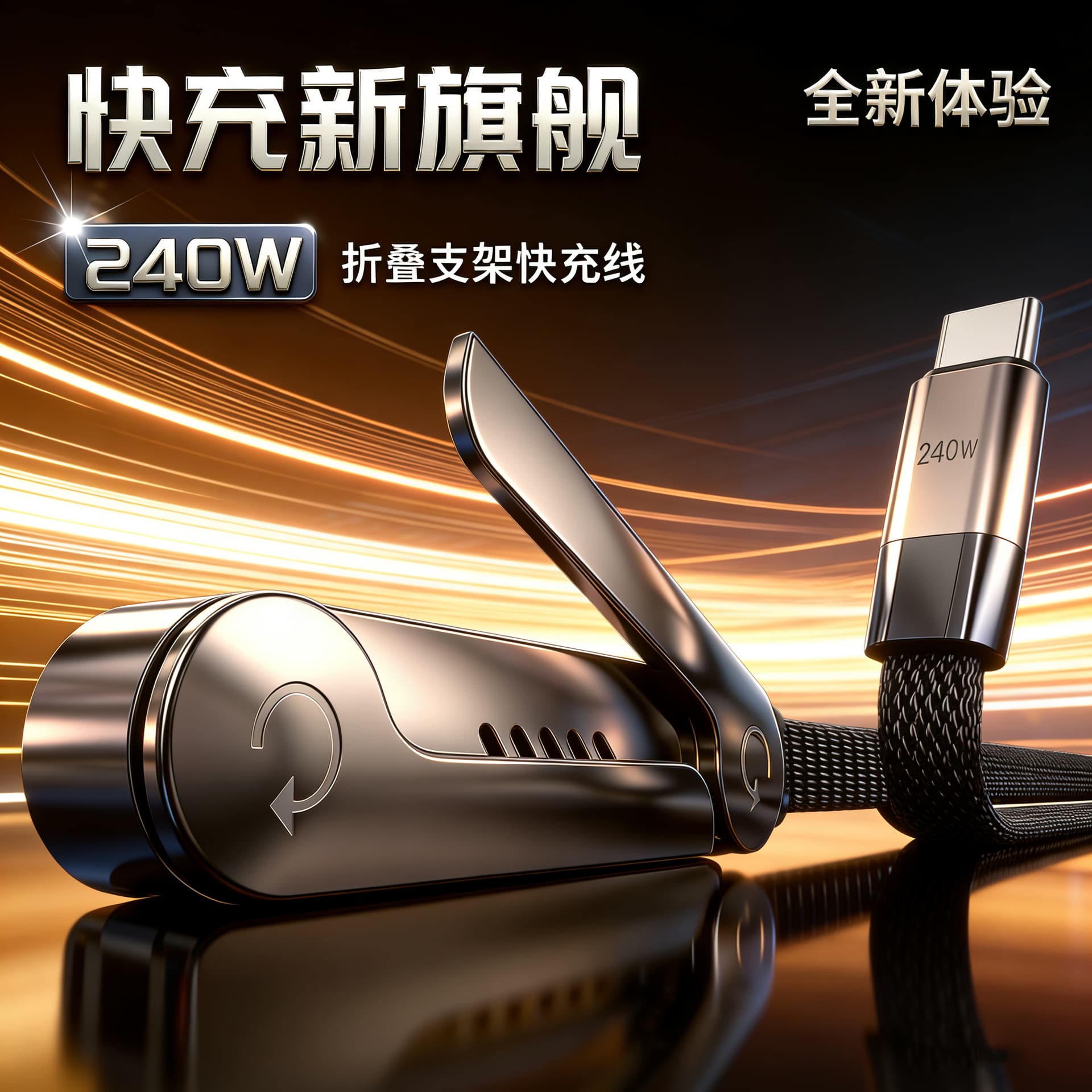 Automatic power-off mobile game stand cable PD240W super fast charging suitable for Apple, Huawei and Samsung notebooks, fully compatible